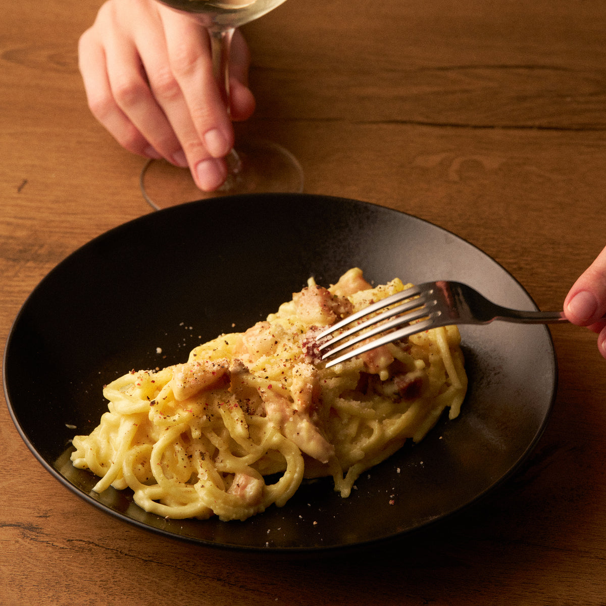 Tonnarelli alla Carbonara.