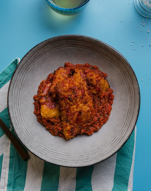 Merluzzo alla Livornese - Kabeljauw Livornese stijl