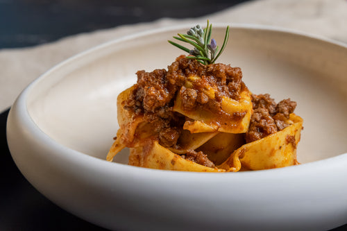 Pappardelle al Ragu' di Cinghiale - Pappardelle met Everzwijn Ragu'