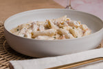 Creamy Penne Pasta with Smoked Salmon served on a plate