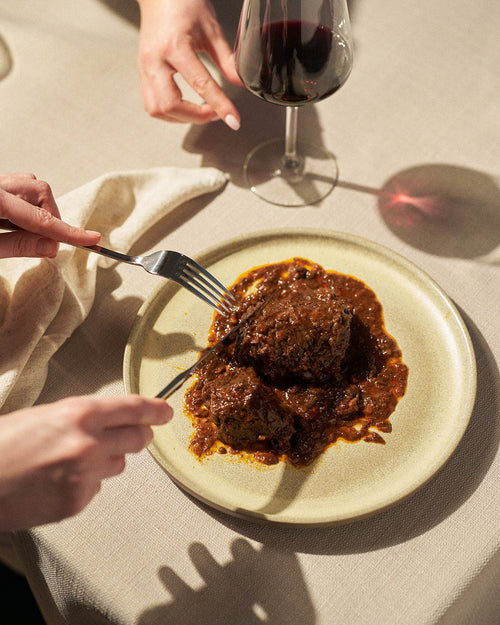 Guancia di Suino al Vino Rosso - Varkenswang in rode wijnsaus