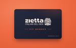 Zietta VIP membership card